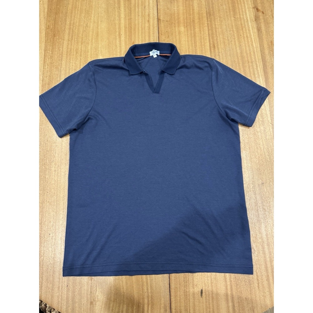 Tom James Polo Shirt Mens Size XL  Navy Short Sleeve‎ Cotton Blend Golf Summer